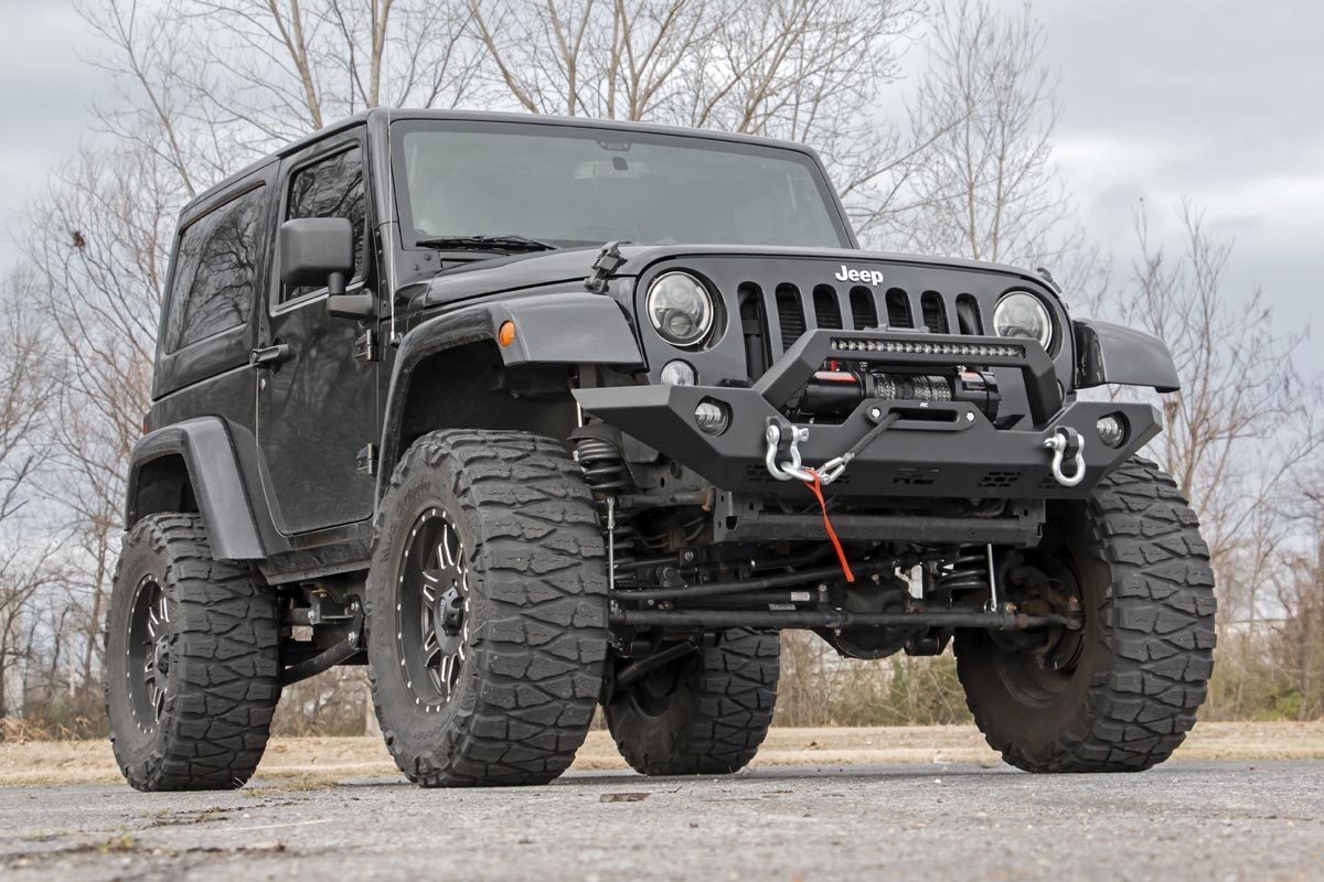 Rough Country | Front Bumpers | Jeep Full Width Front LED Winch Bumper JK, JL, Gladiator JT Rough Country | 10596