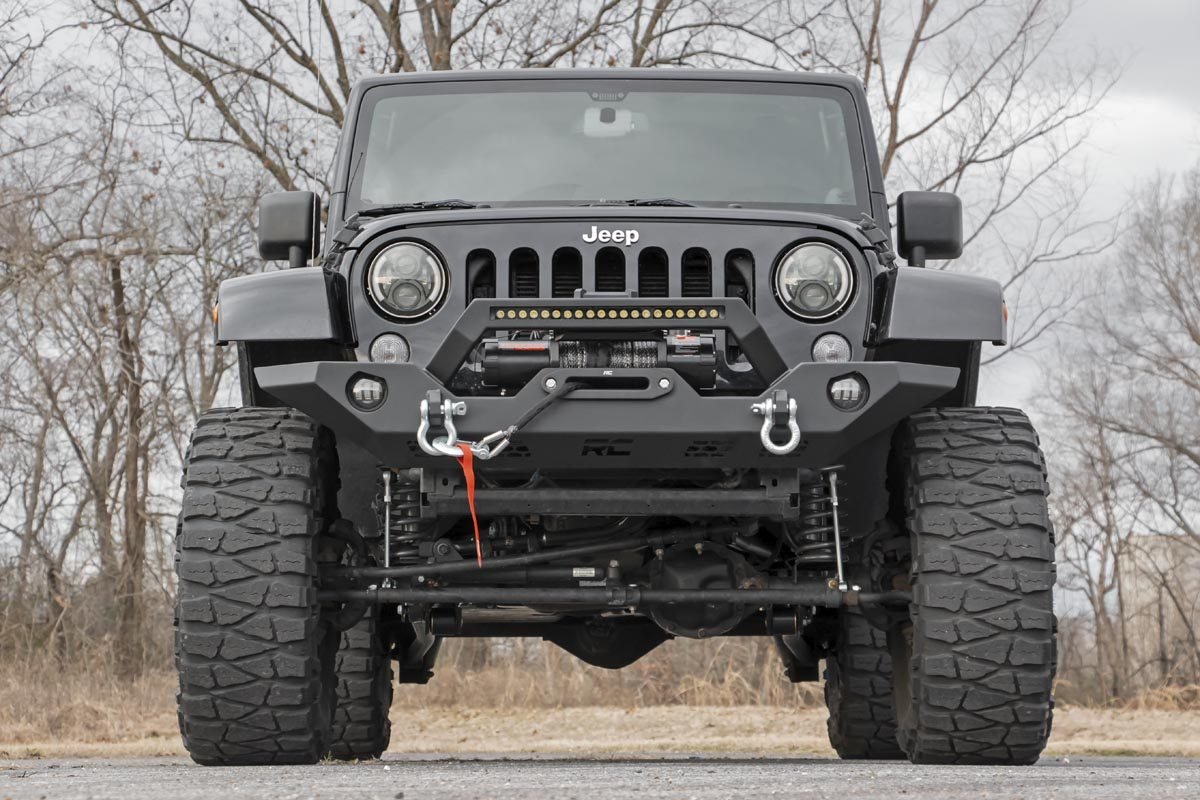 Rough Country | Front Bumpers | Jeep Full Width Front LED Winch Bumper JK, JL, Gladiator JT Rough Country | 10596