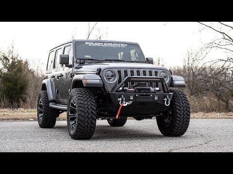 Rough Country | Front Bumpers | Jeep Stubby Front Trail Bumper 18-20 Wrangler JL and 20-Present Gladiator JT Rough Country | 10597A