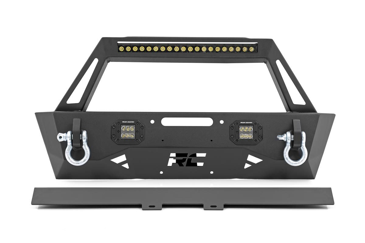 Rough Country | Front Bumpers | Jeep Stubby Front Trail Bumper 18-20 Wrangler JL and 20-Present Gladiator JT Rough Country | 10597A