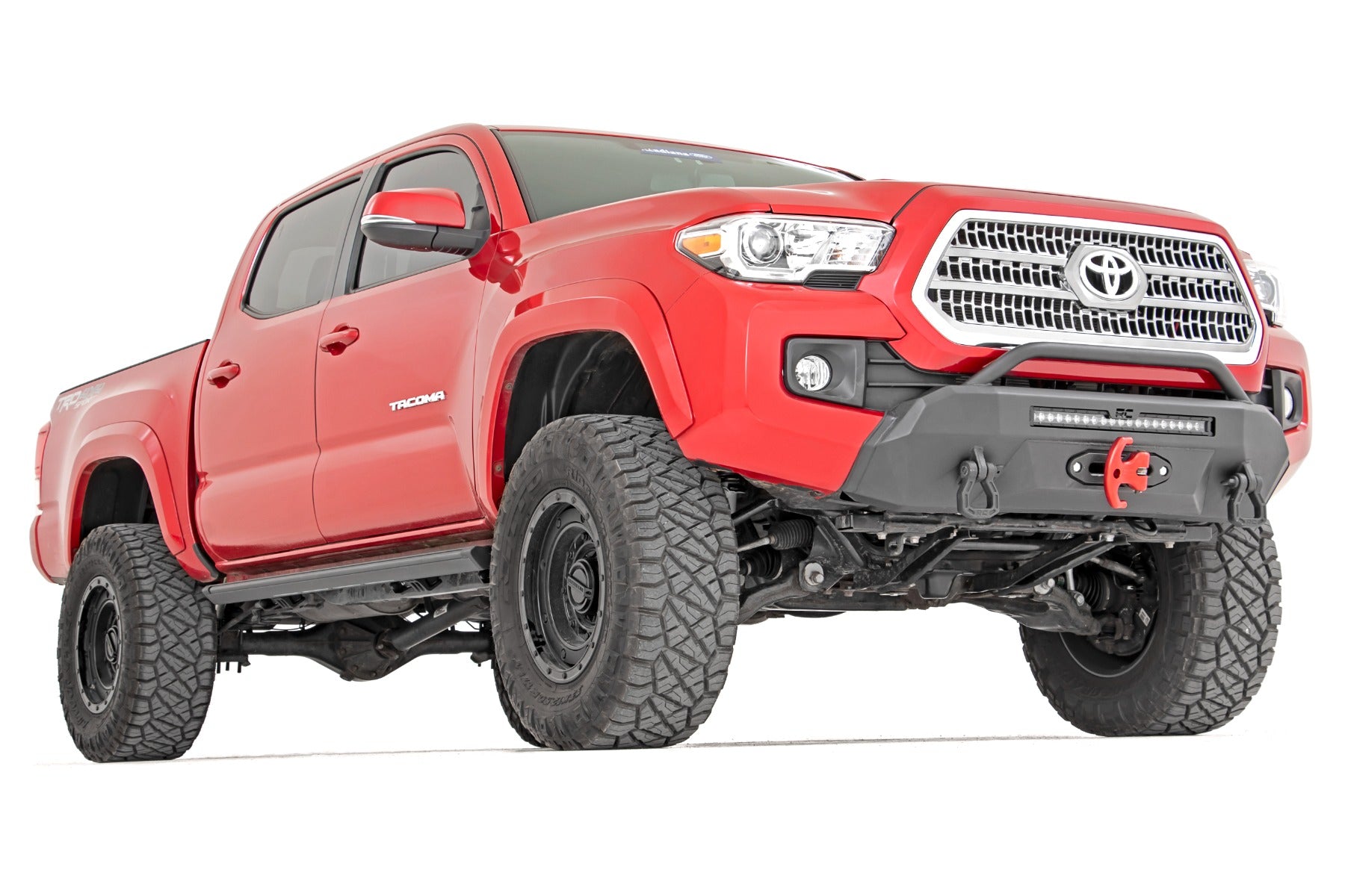 Rough Country | Front Bumpers | Front Bumper Hybrid Winch Mount Only with 20 Inch DRL LED Light Bar 16-22 Toyota Tacoma Rough Country | 10724