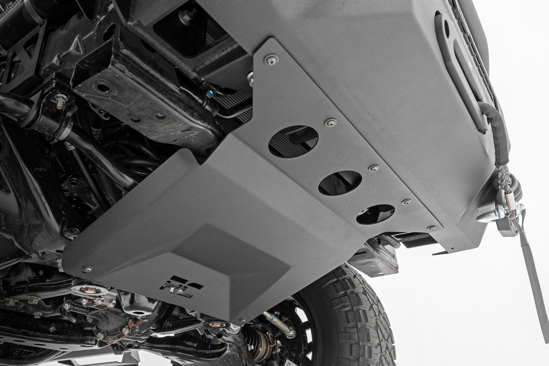 Rough Country | Front Bumpers | Front Bumper High Clearance Hybrid Winch Mount Only and 20 Inch DRL LED Light Bar 16-22 Toyota Tacoma Rough Country | 10725