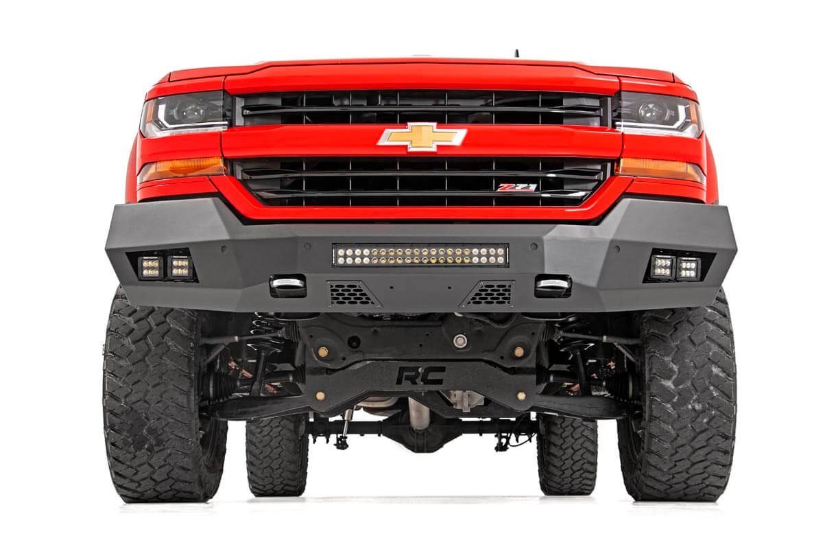 Rough Country | Front Bumpers|Bumpers|Bumpers & Armor|Exterior Parts & Car Care | Chevy Heavy-Duty Front LED Bumper 16-18 Silverado 1500 Rough Country | 10772
