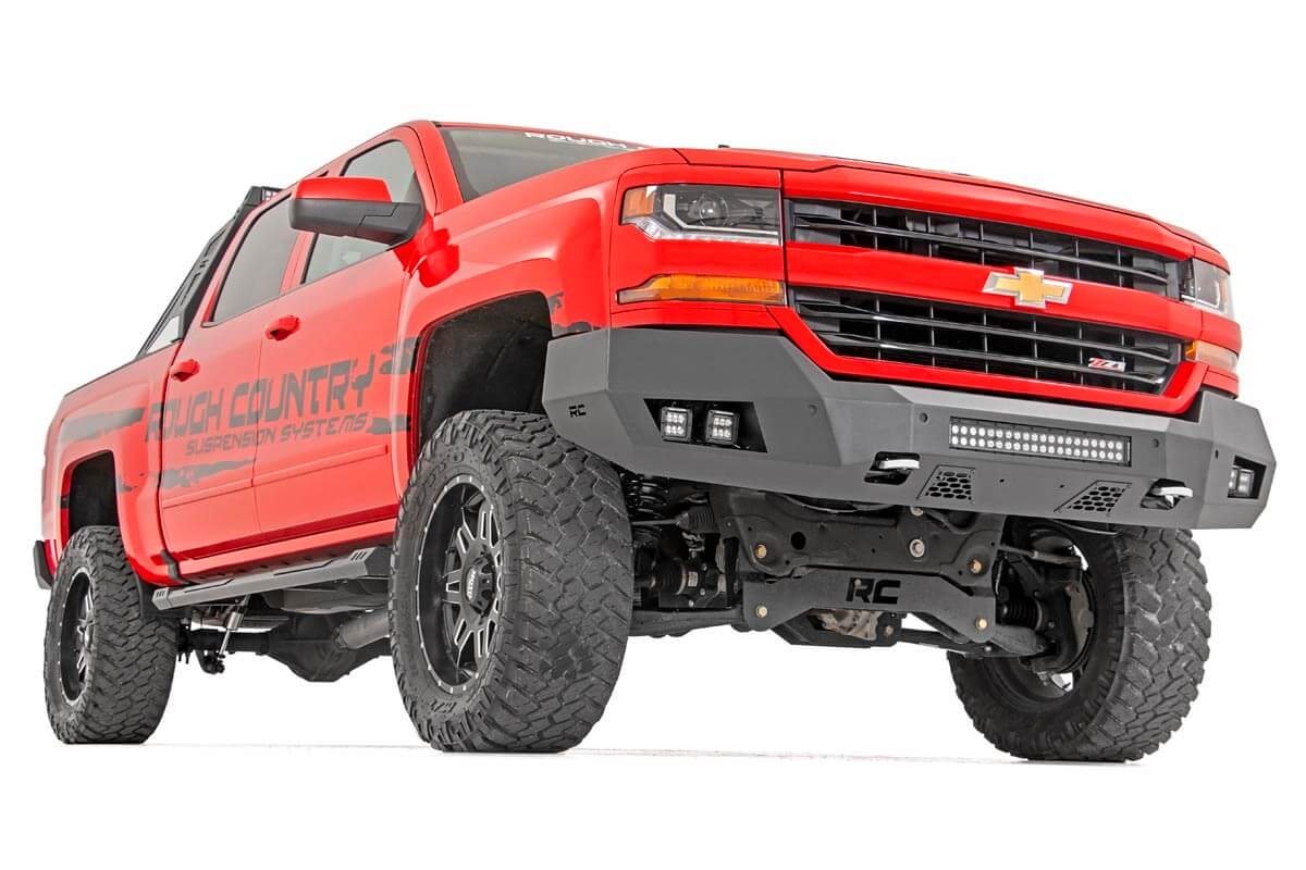 Rough Country | Front Bumpers|Bumpers|Bumpers & Armor|Exterior Parts & Car Care | Chevy Heavy-Duty Front LED Bumper 16-18 Silverado 1500 Rough Country | 10772