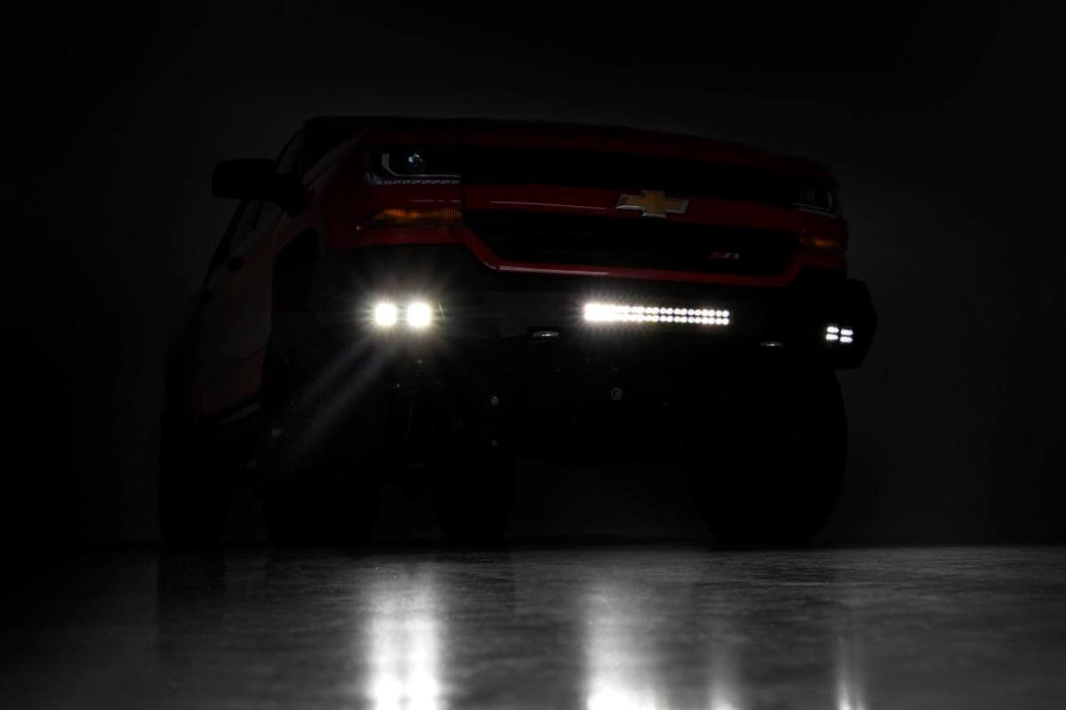 Rough Country | Front Bumpers|Bumpers|Bumpers & Armor|Exterior Parts & Car Care | Chevy Heavy-Duty Front LED Bumper 16-18 Silverado 1500 Rough Country | 10772