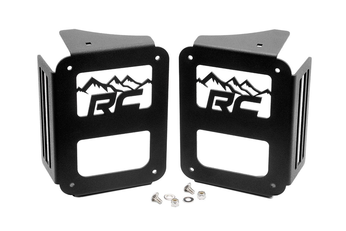 Rough Country | Tail Light Cover | Jeep Tail Light Covers Mountains 07-18 Wrangler JK Rough Country | 1078