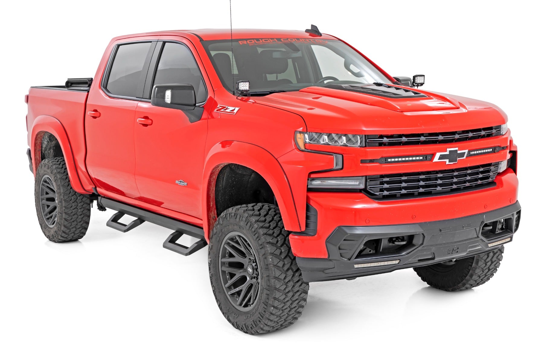 Rough Country | Side Steps | SR2 Adjustable Aluminum Steps Crew Cab 19-22 Chevy/GMC 1500/2500HD Rough Country | 12002