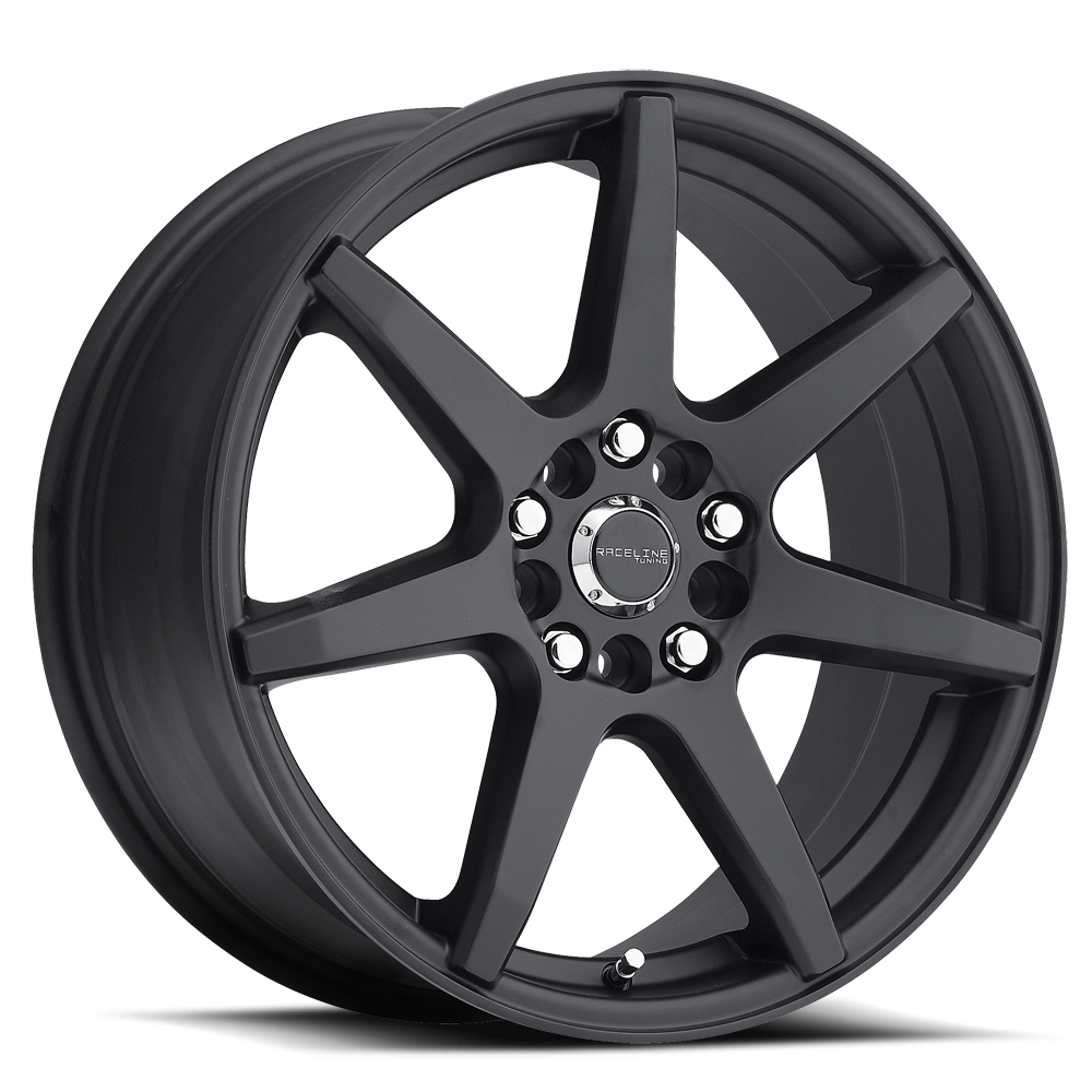 RACELINE | Aluminum Wheels | Aluminum Wheels 18x7.5 Evo 131B Satin Black 7 Spoke 42 Offset 5 on 108/5 on 114.3 Bolt Pattern 72.62 Bore Raceline | 131B-87592+42