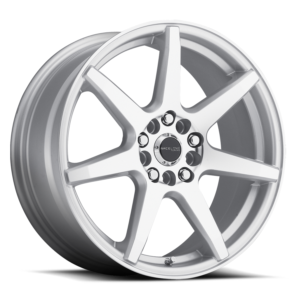 RACELINE | Aluminum Wheels | Aluminum Wheels 17x7.5 Evo 131S Silver 7 Spoke 40 Offset 4 on 100/4 on 108 Bolt Pattern 72.62 Bore Raceline | 131S-77582+40