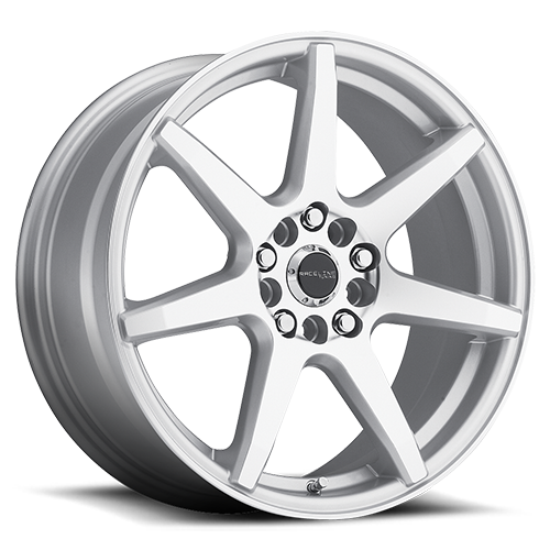RACELINE | Aluminum Wheels | Aluminum Wheels 18x7.5 Evo 131S Silver 7 Spoke 42 Offset 5 on 108/5 on 114.3 Bolt Pattern 72.62 Bore Raceline | 131S-87592+42