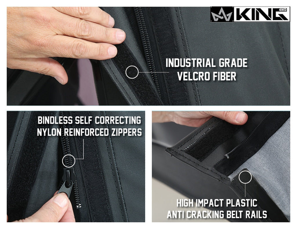 King 4WD | Soft Tops | Jeep TJ Replacement Soft Top With Upper Doors For 97-06 Wrangler TJ Black Diamond King 4WD | 14010135