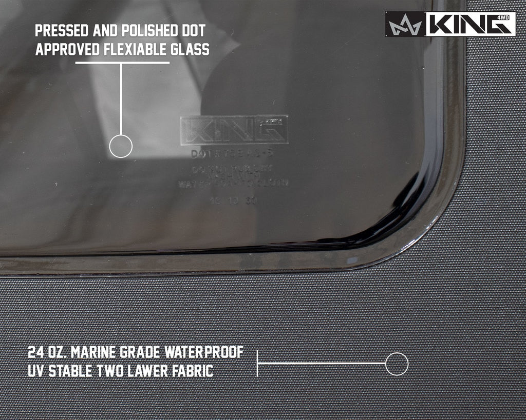 King 4WD | Soft Tops | Jeep JK Replacement Soft Top Tinted Windows For 07-09 Wrangler JK 2 Door Black Diamond King 4WD | 14010335