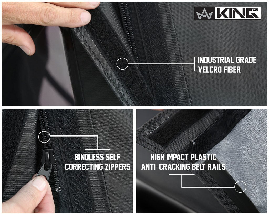 King 4WD | Soft Tops | Jeep JK Replacement Soft Top Tinted Windows For 07-09 Wrangler JK 2 Door Black Diamond King 4WD | 14010335