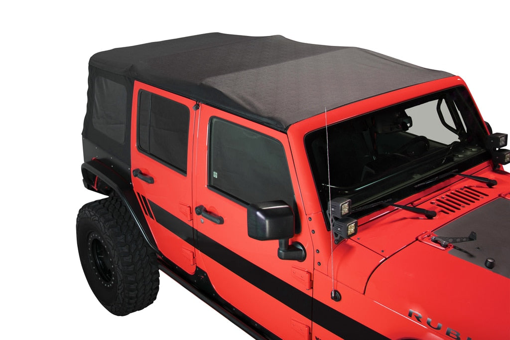 King 4WD | Soft Tops | Jeep JK Replacement Soft Top Tinted Windows For 07-09 Wrangler JK 4 Door Black Diamond King 4WD | 14010435