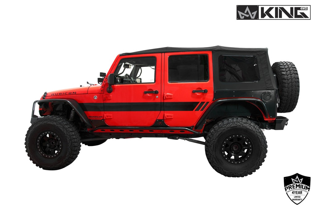 King 4WD | Soft Tops | Jeep JK Replacement Soft Top Tinted Windows For 07-09 Wrangler JK 4 Door Black Diamond King 4WD | 14010435
