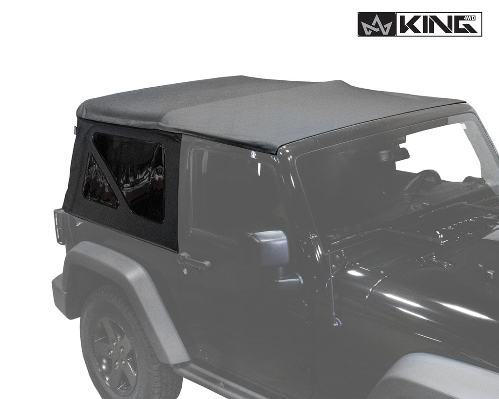 King 4WD | Soft Tops | Jeep JK Replacement Soft Top Tinted Windows For 10-18 Wrangler JK 2 Door Black Diamond King 4WD | 14010535