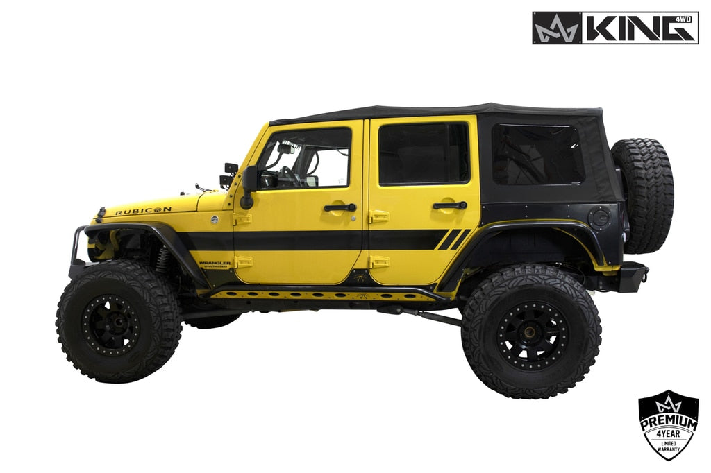 King 4WD | Soft Tops | Jeep JK Replacement Soft Top Tinted Windows For 10-18 Wrangler JK 4 Door Black Diamond King 4WD | 14010635