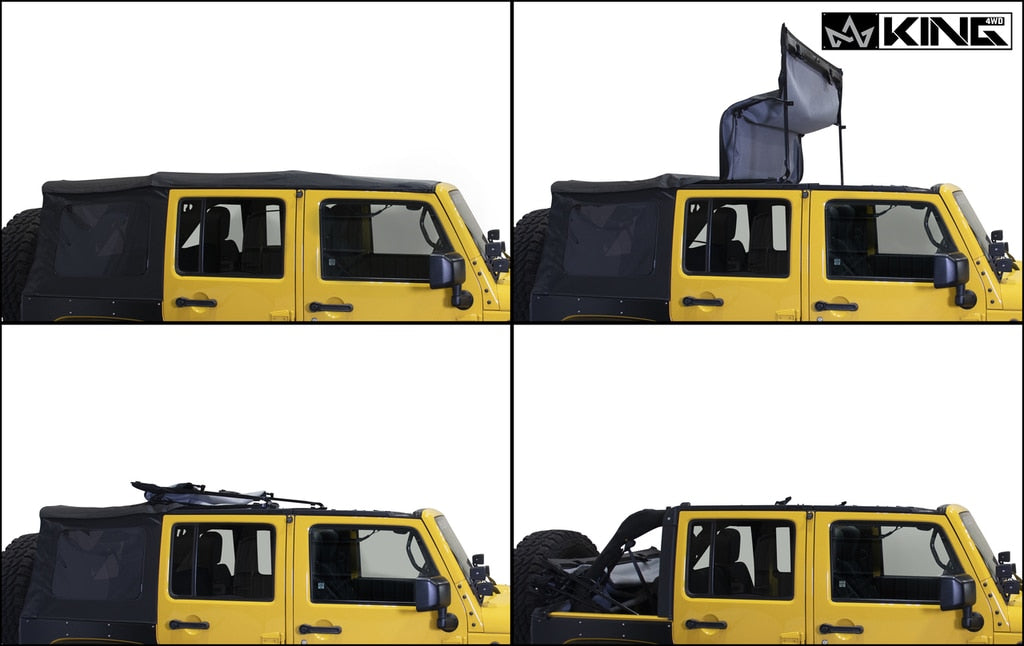 King 4WD | Soft Tops | Jeep JK Replacement Soft Top Tinted Windows For 10-18 Wrangler JK 4 Door Black Diamond King 4WD | 14010635
