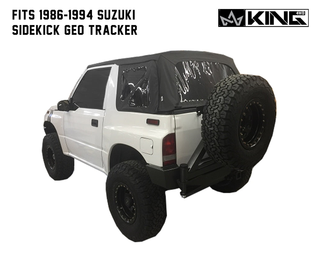 King 4WD | Soft Tops | Replacement Soft Top Tinted Windows For 86-94 Suzuki Sidekick/GEO Tracker Black Diamond King 4WD | 14011135