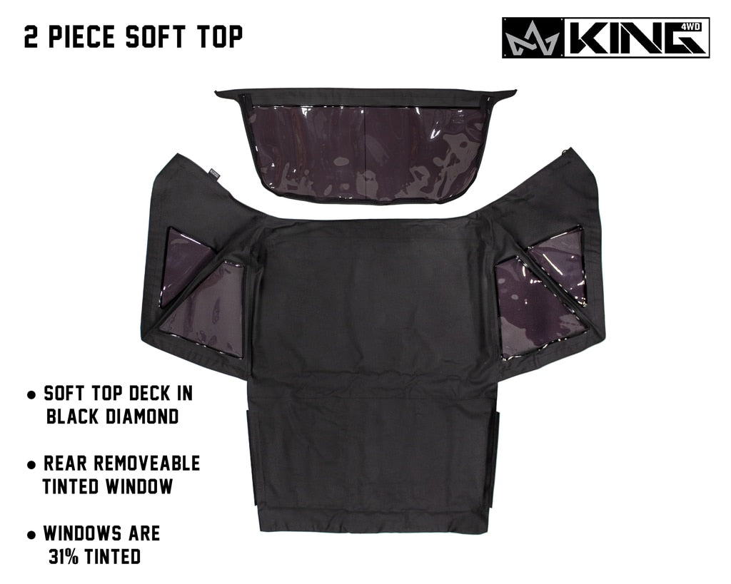 King 4WD | Soft Tops | Replacement Soft Top Tinted Windows For 86-94 Suzuki Sidekick/GEO Tracker Black Diamond King 4WD | 14011135