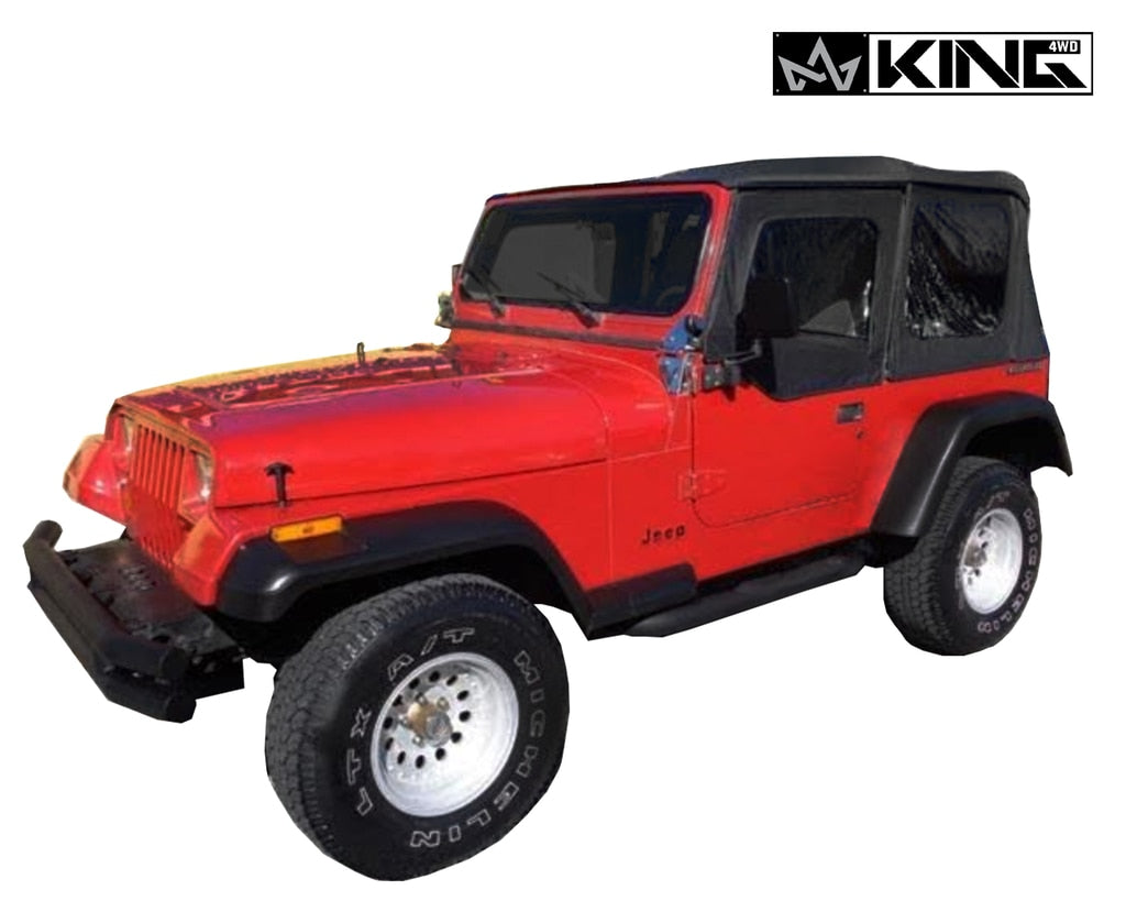 King 4WD | Soft Tops | Jeep YJ Replacement Soft Top Tinted Windows For 87-95 Wrangler YJ Black Diamond King 4WD | 14011235