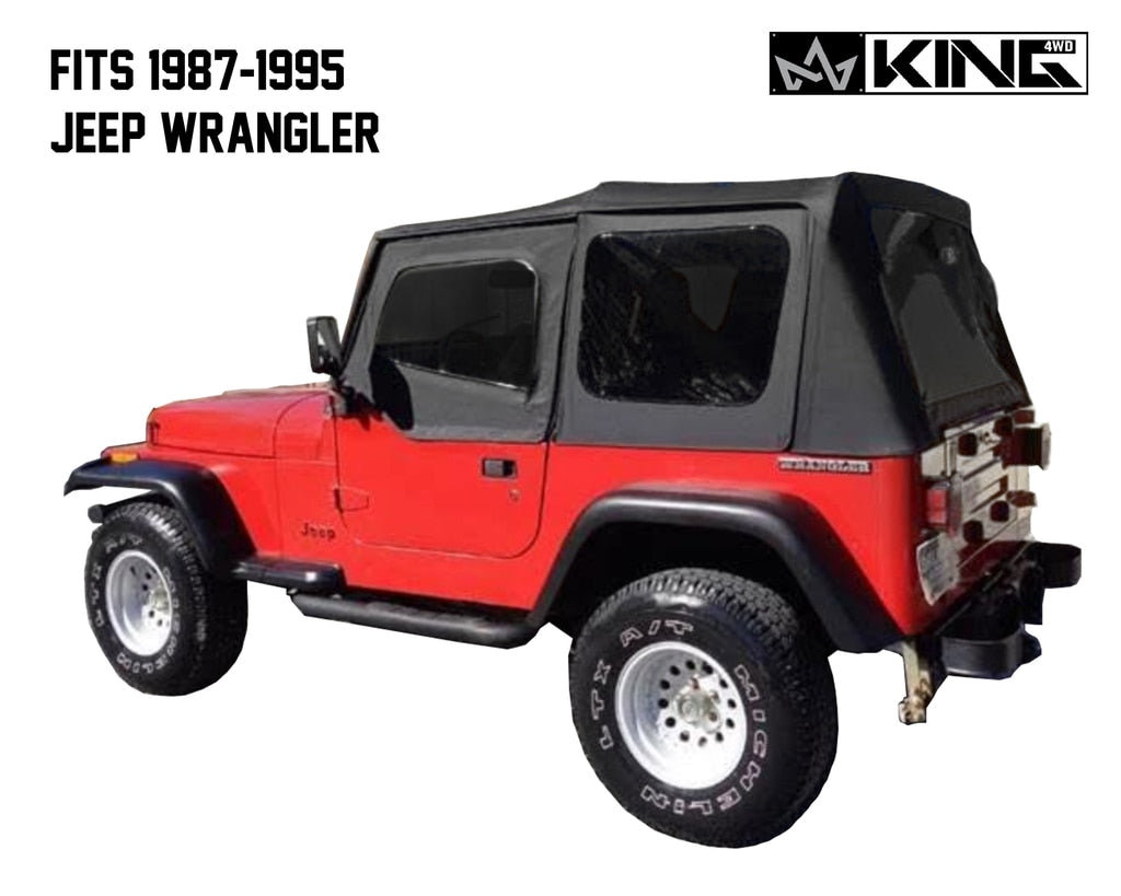 King 4WD | Soft Tops | Jeep YJ Replacement Soft Top Tinted Windows For 87-95 Wrangler YJ Black Diamond King 4WD | 14011235