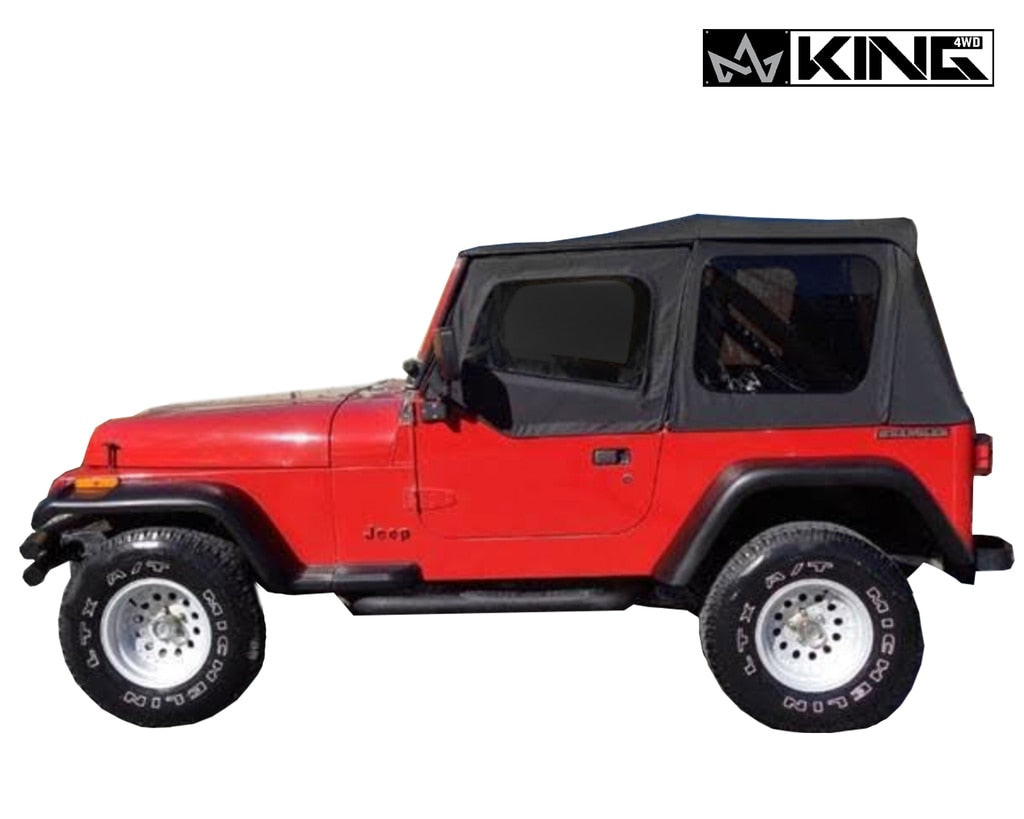 King 4WD | Soft Tops | Jeep YJ Replacement Soft Top Tinted Windows For 87-95 Wrangler YJ Black Diamond King 4WD | 14011235