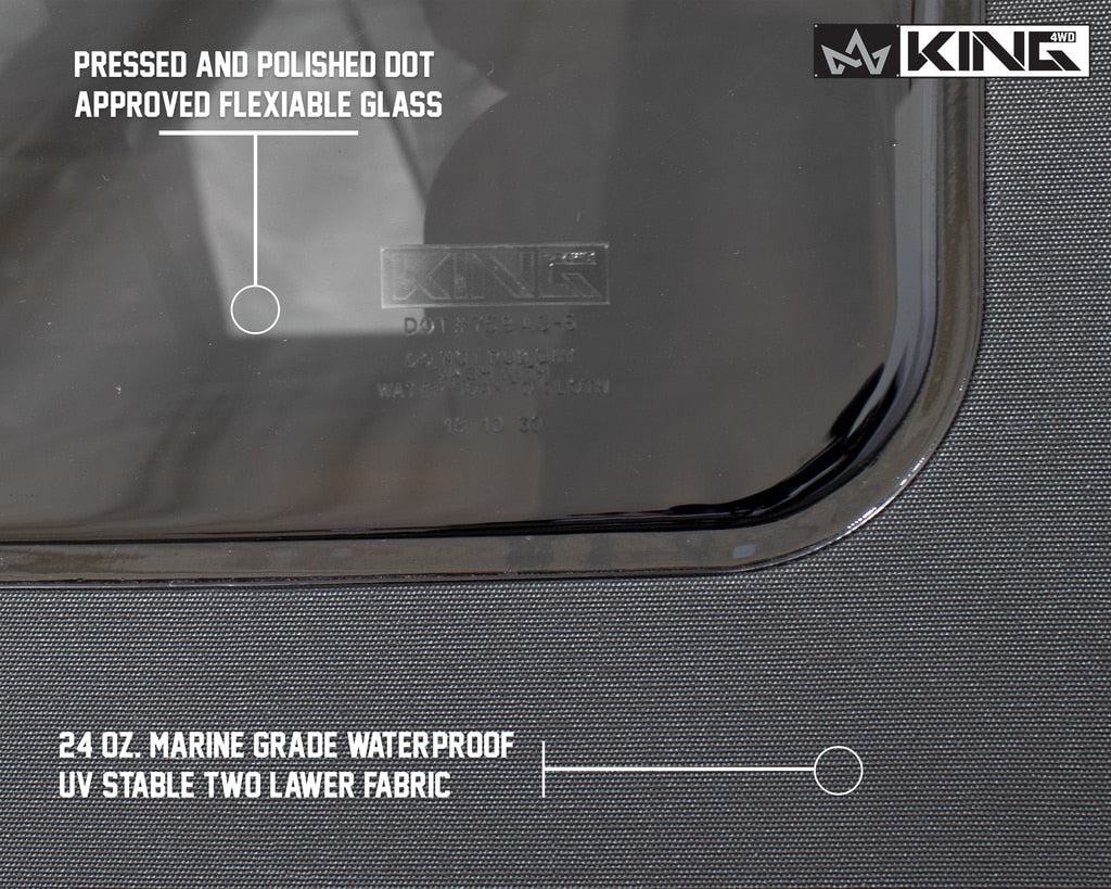 King 4WD | Soft Tops | Jeep YJ Replacement Soft Top Tinted Windows For 87-95 Wrangler YJ Black Diamond King 4WD | 14011235