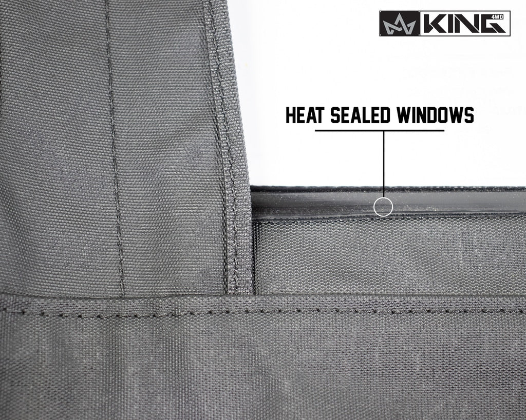 King 4WD | Half Doors | Jeep TJ Half Door Uppers Replacement Soft Upper Doors Tinted For 97-06 Wrangler TJ Black Pair King 4WD | 14019935T