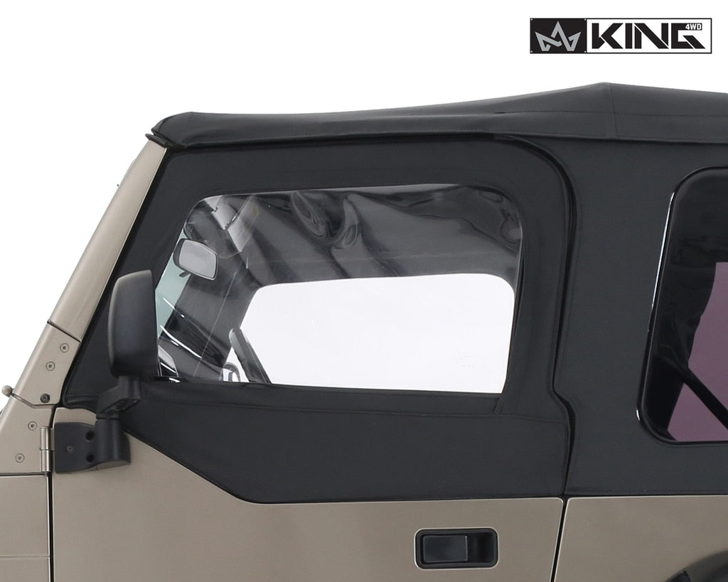King 4WD | Half Doors | Jeep TJ Half Door Uppers Replacement Soft Upper Doors For 97-06 Wrangler TJ Black Pair King 4WD | 14019935