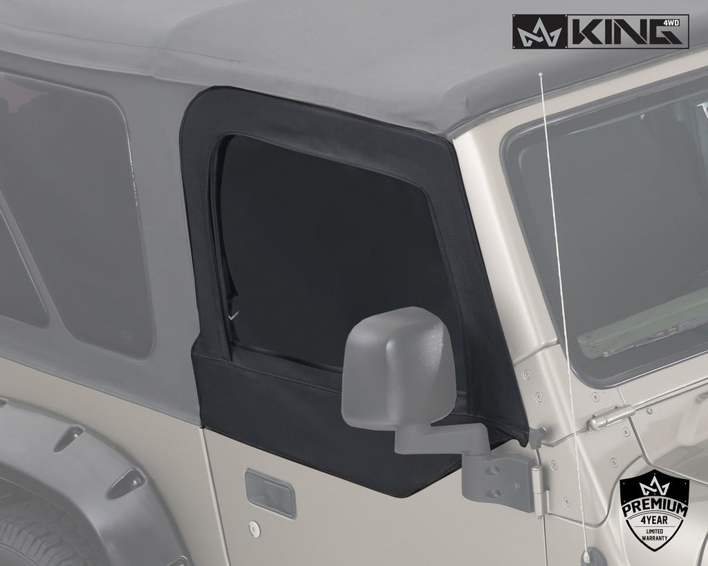 King 4WD | Half Doors | Jeep TJ Half Door Uppers Replacement Soft Upper Doors For 97-06 Wrangler TJ Black Pair King 4WD | 14019935