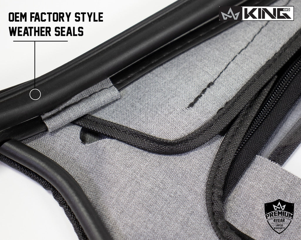 King 4WD | Half Doors | Jeep TJ Half Door Uppers Replacement Soft Upper Doors For 97-06 Wrangler TJ Black Pair King 4WD | 14019935