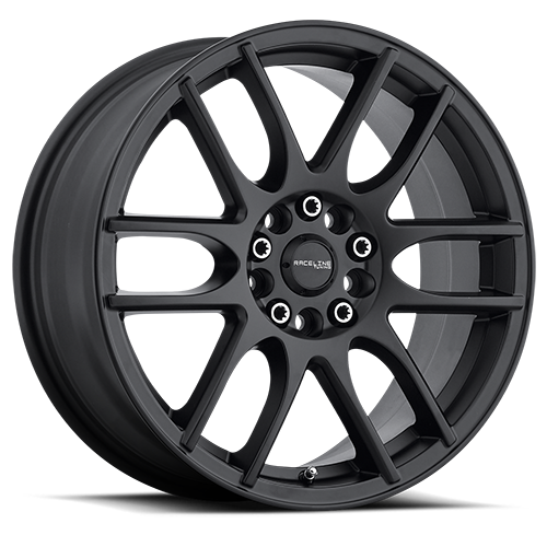 RACELINE | Aluminum Wheels | Aluminum Wheels 18x7.5 Mystique 141B Satin Black 42 Offset 5 on 108/5 on 114.3 Bolt Pattern 72.62 Bore Raceline | 141B-87592+42