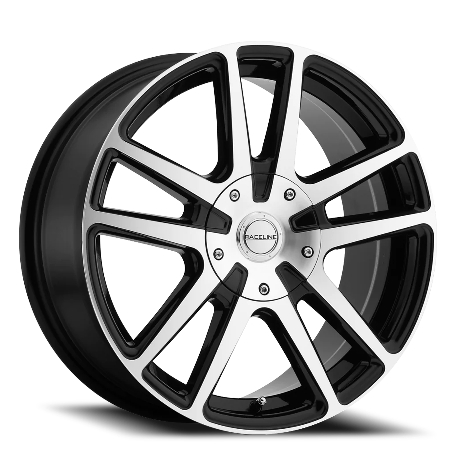 RACELINE | Aluminum Wheels | Aluminum Wheels 18x8 Encore 145M Machined Face Black Split Spoke 40 Offset 5 on 108/5 on 114.3 Bolt Pattern 72.62 Bore Raceline | 145M-88092+40
