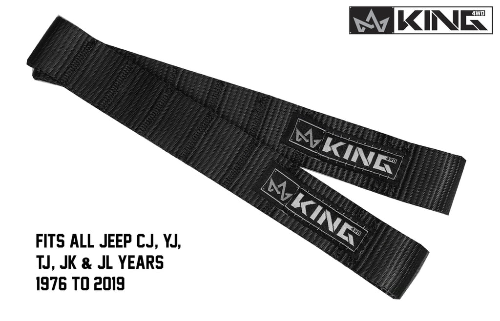 King 4WD | Door Strap | Jeep Interior Door Strap Heavy Duty Adjustable All Jeep Years Black King 4WD | 16010001