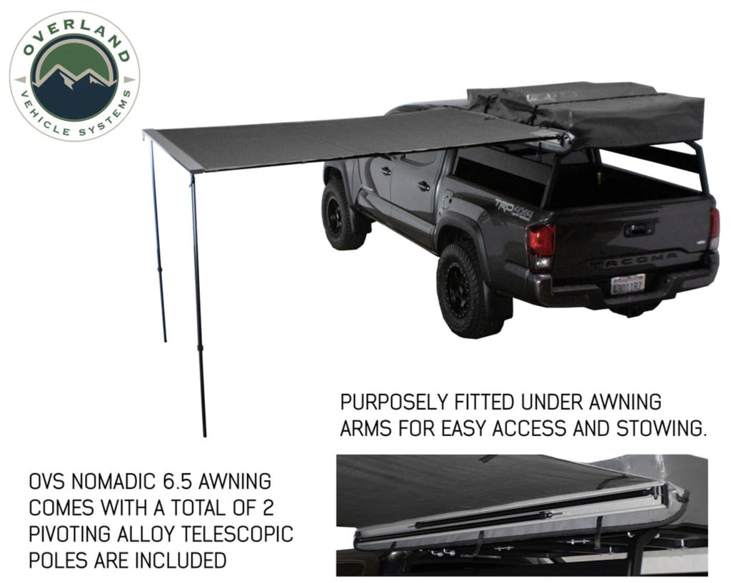OVS | Portable Awning | Nomadic Awning 2.0 - 6.5' with Black Cover Overland Vehicle Systems | 18049909