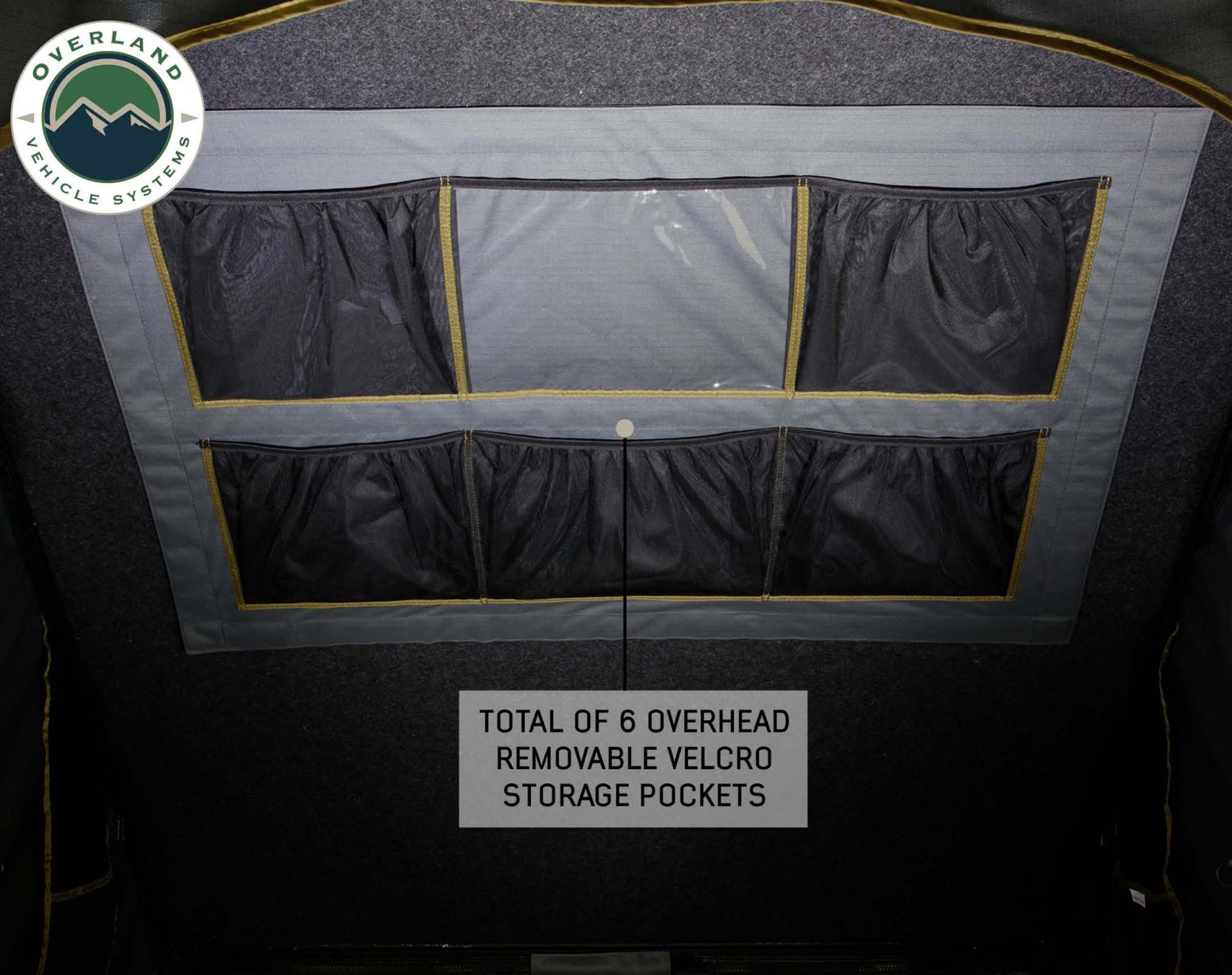 OVS | Roof Top Tent | HD Mamba Clam Shell Aluminum Hard Shell Roof Top Tent, Grey Body & Green Trim | 18099901