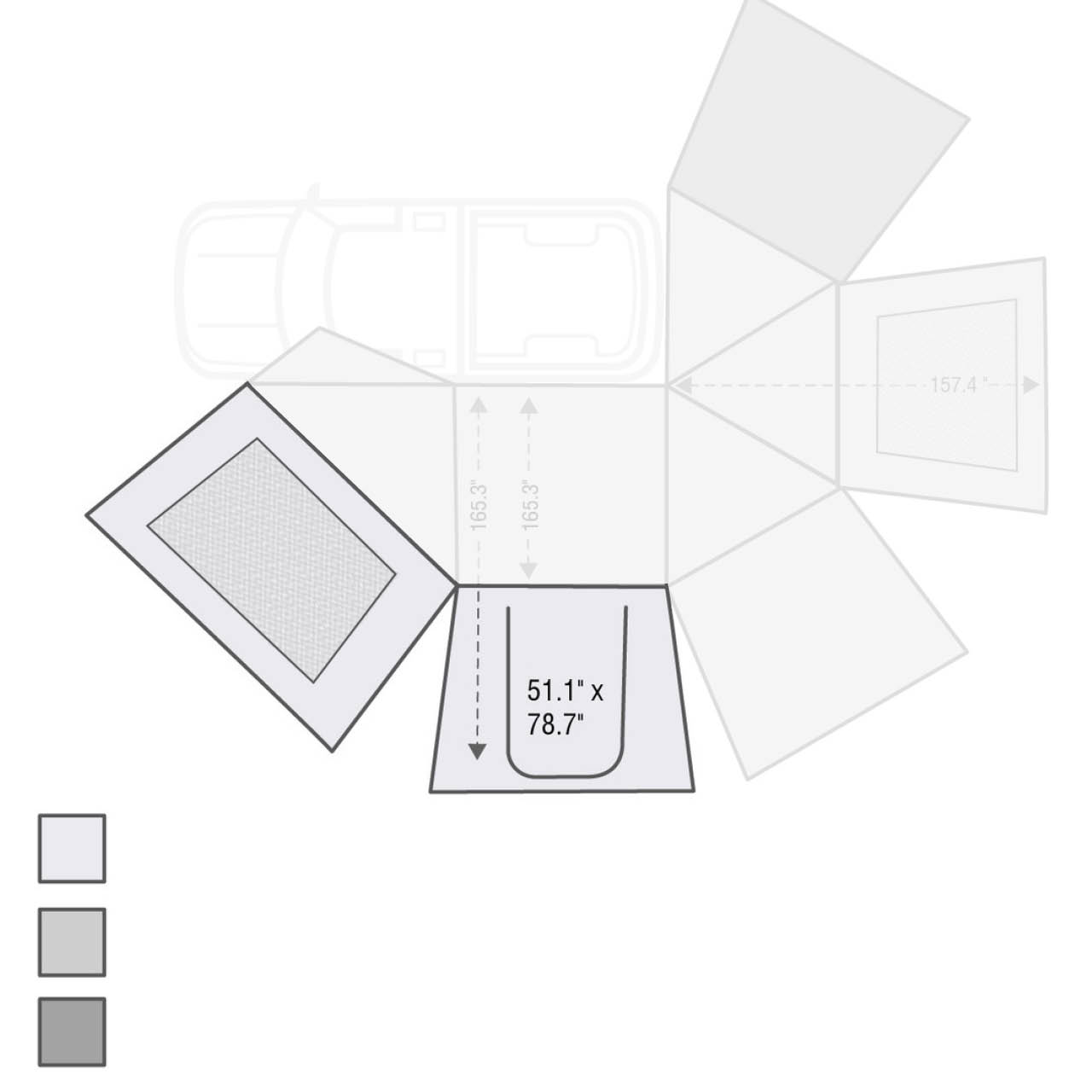 OVS | Tent Annex Room | HD Nomadic 270 Degree Awning Wall 1 with Door & Window - Driver Side | 18099910