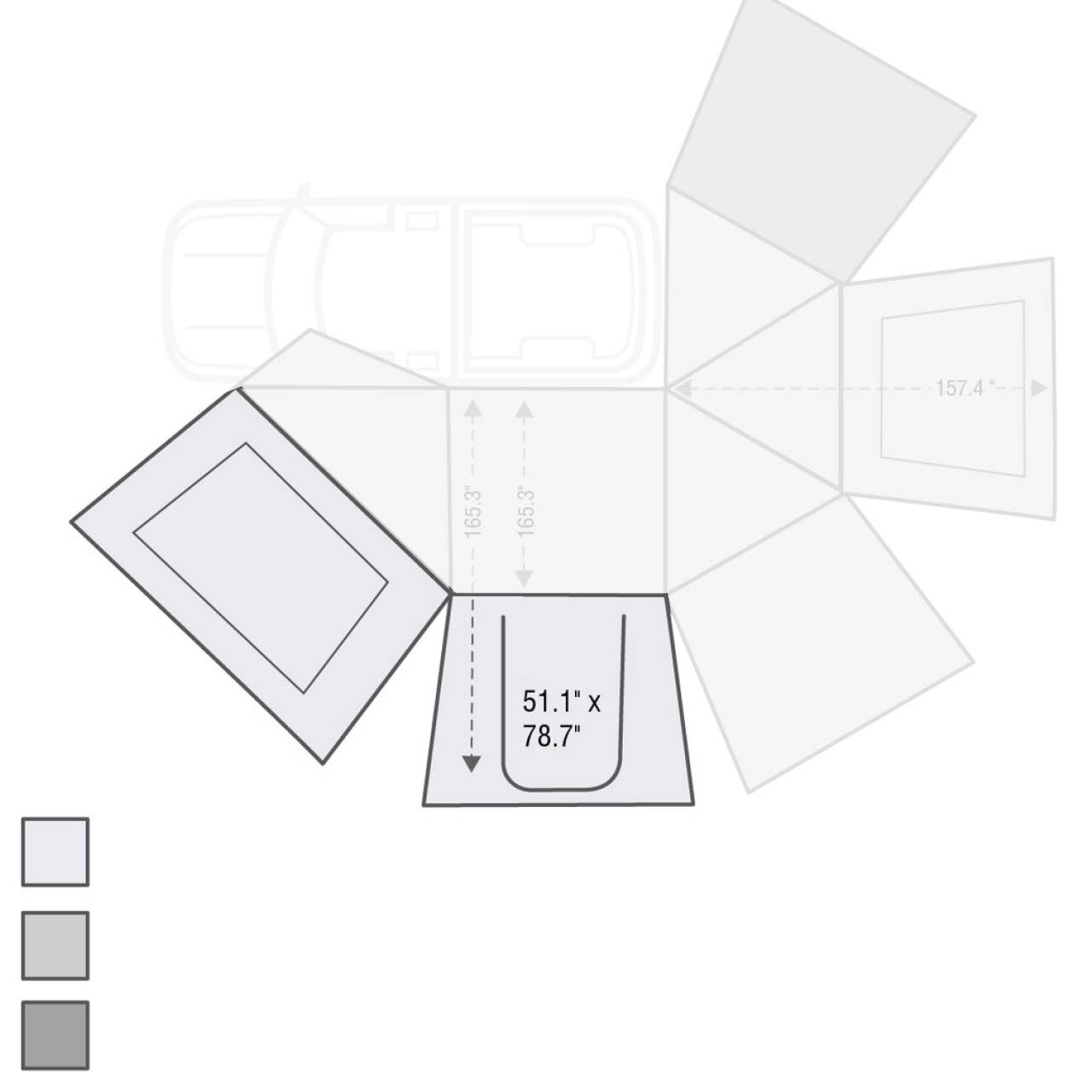 OVS | Tent Annex Room | HD Nomadic 270 Degree Awning Wall 1 with Door & Window - Driver Side | 18099910