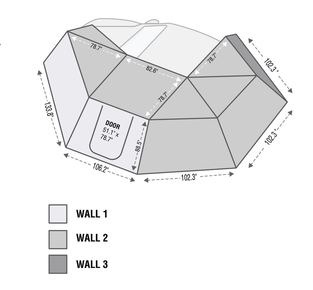 OVS | Portable Awning | OVS Nomadic 270 Awning Wall 3 Shop Now Overland Vehicle Systems | 18119909