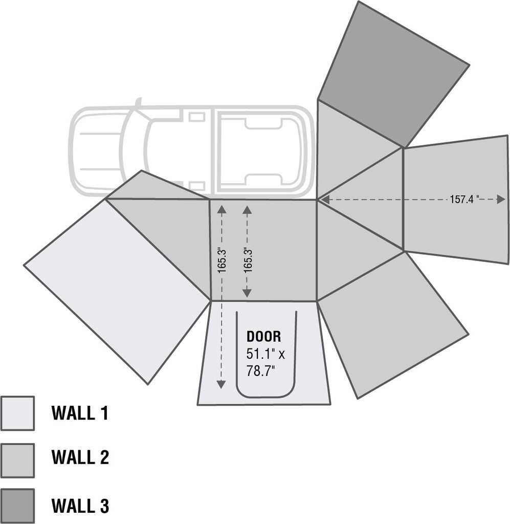 OVS | Portable Awning | OVS Nomadic 270 Awning Wall 3 Shop Now Overland Vehicle Systems | 18119909