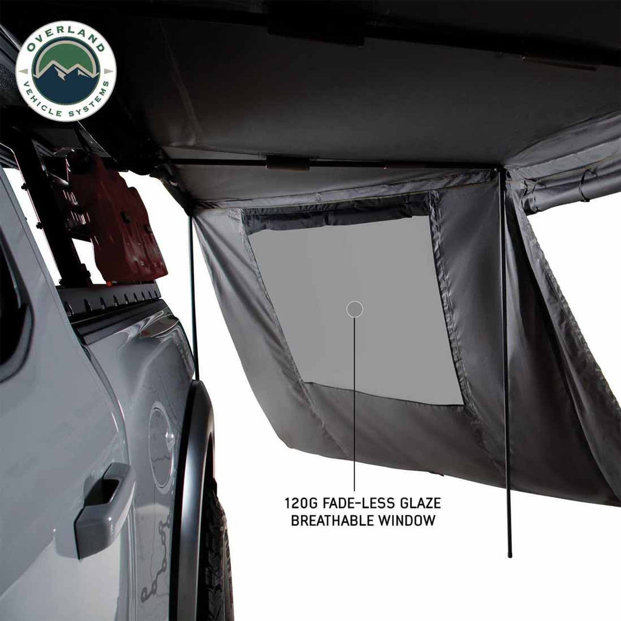 OVS | Portable Awning | HD Nomadic 180 - LTE Awning Wall, Universal, Grey Body, Green Trim W/Storage Bag Overland Vehicle Systems | 18159919