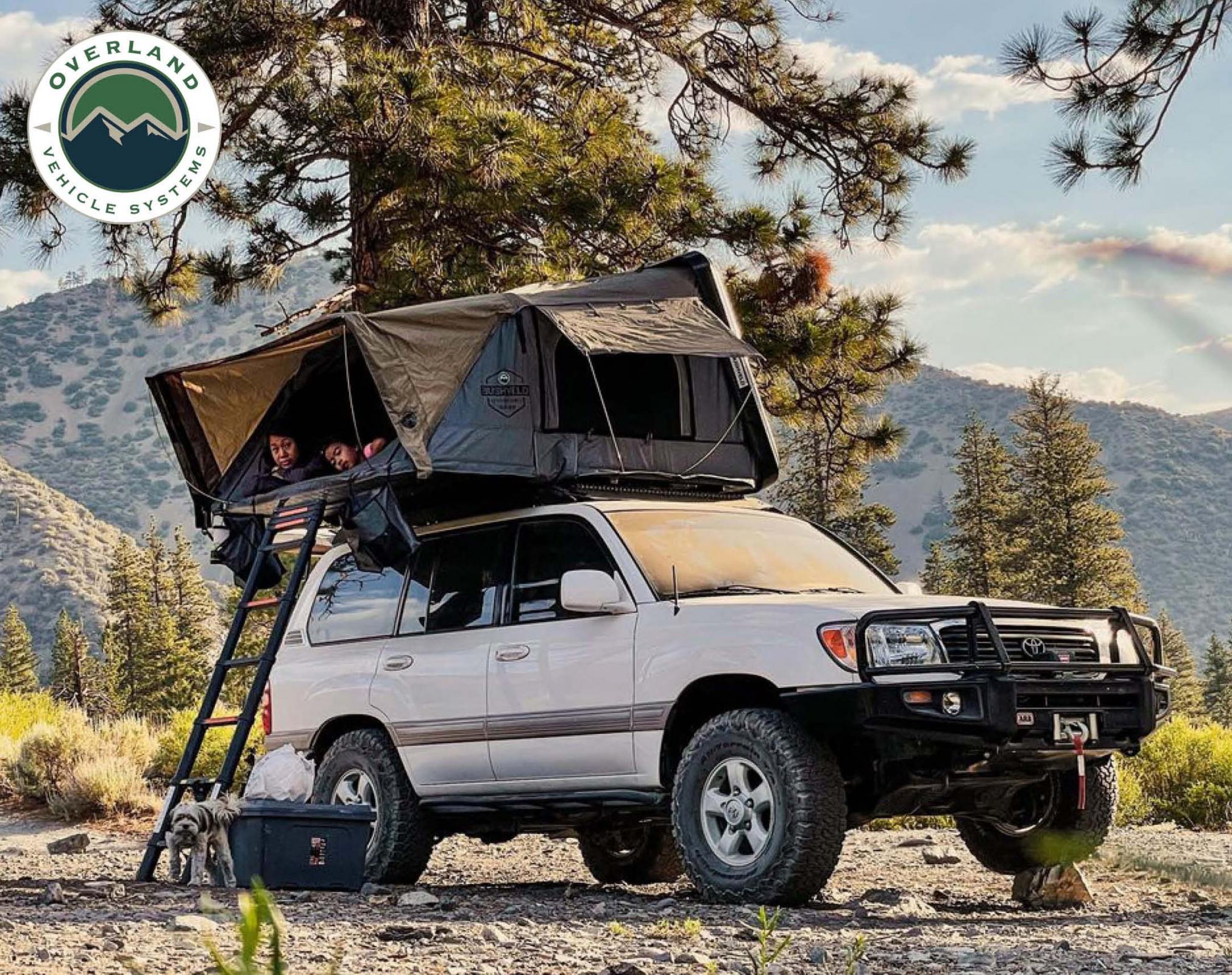 OVS | Roof Top Tent | HD Bushveld II Cantilever Hard Shell Roof Top Tent Grey Body & Tan Rainfly | 18189901