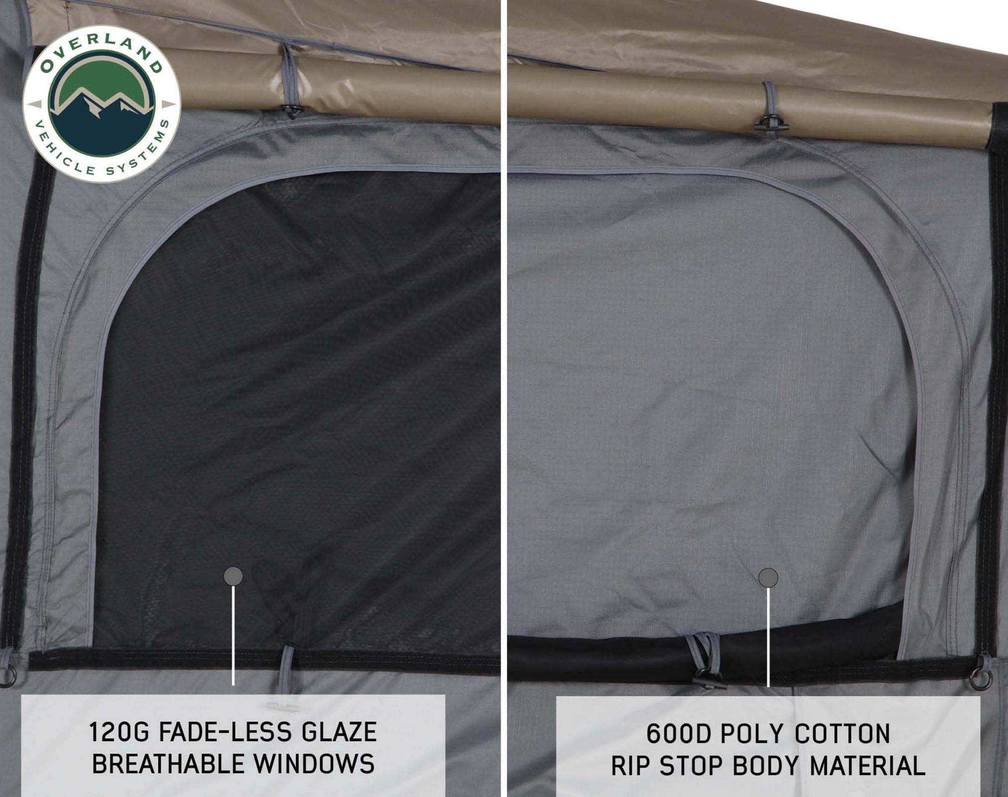 OVS | Roof Top Tent | HD Bushveld II Cantilever Hard Shell Roof Top Tent Grey Body & Tan Rainfly | 18189901