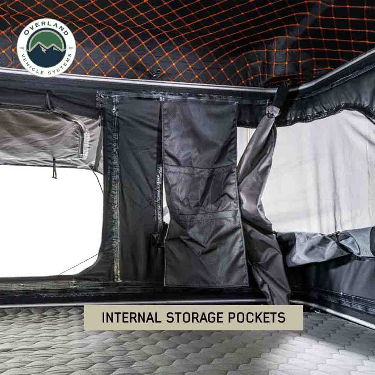 OVS | Roof Top Tent | HD Bundu 2 - Hard Shell Pop Up Roof Top Tent, 2 Person, Grey Body and Black Rainfly Overland Vehicle Systems | 18199901