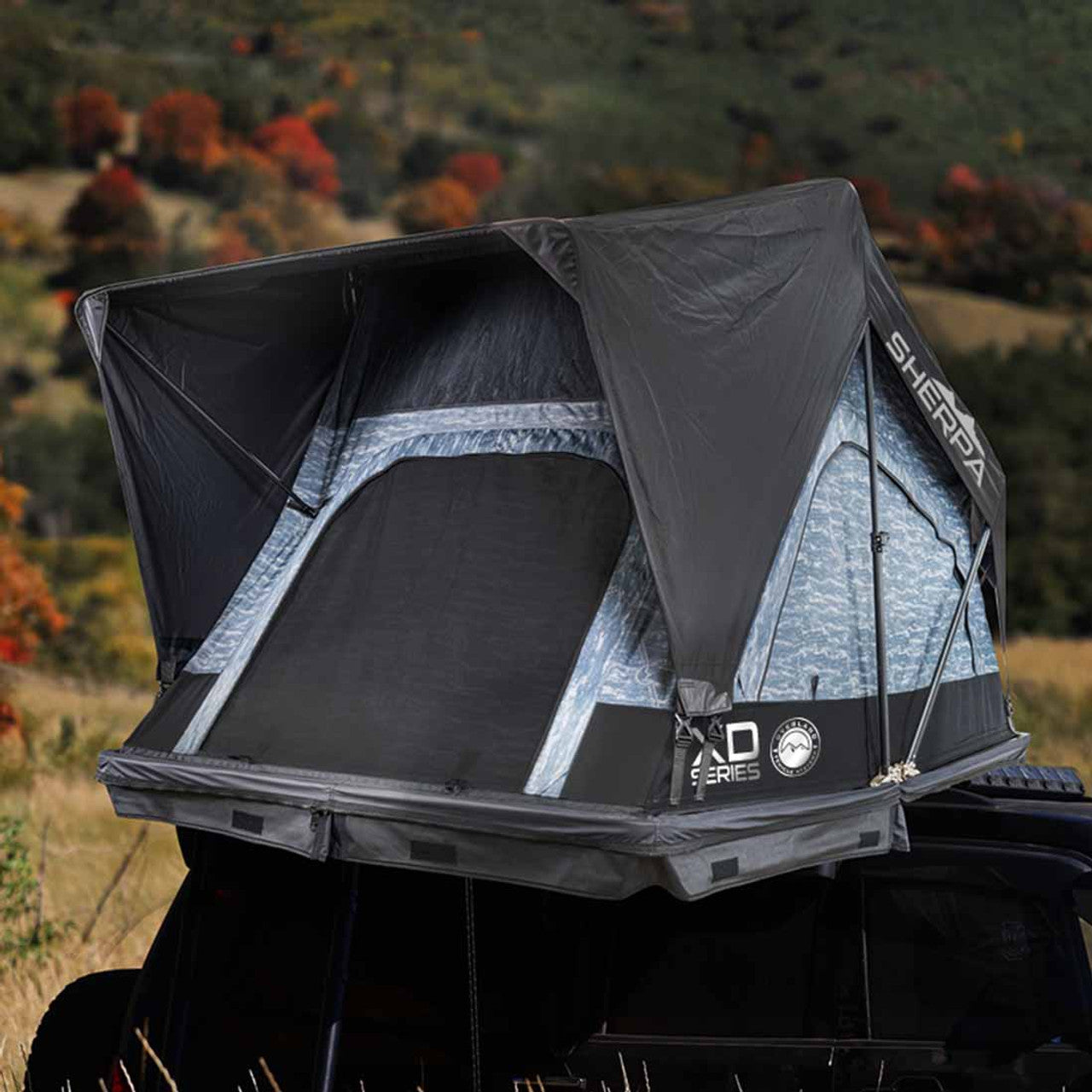 OVS | Roof Top Tent | XD Sherpa S3S - Soft Sided Roof Top Tent, 3 Person, Grey Body and Black Rainfly Overland Vehicle Systems | 18209903