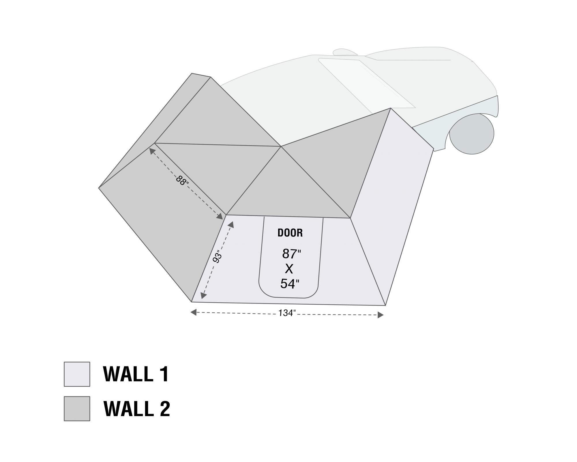 OVS | Roof Top Tent | HD Nomadic 270 LT Awning Wall 1 - Passenger Side | 18229909