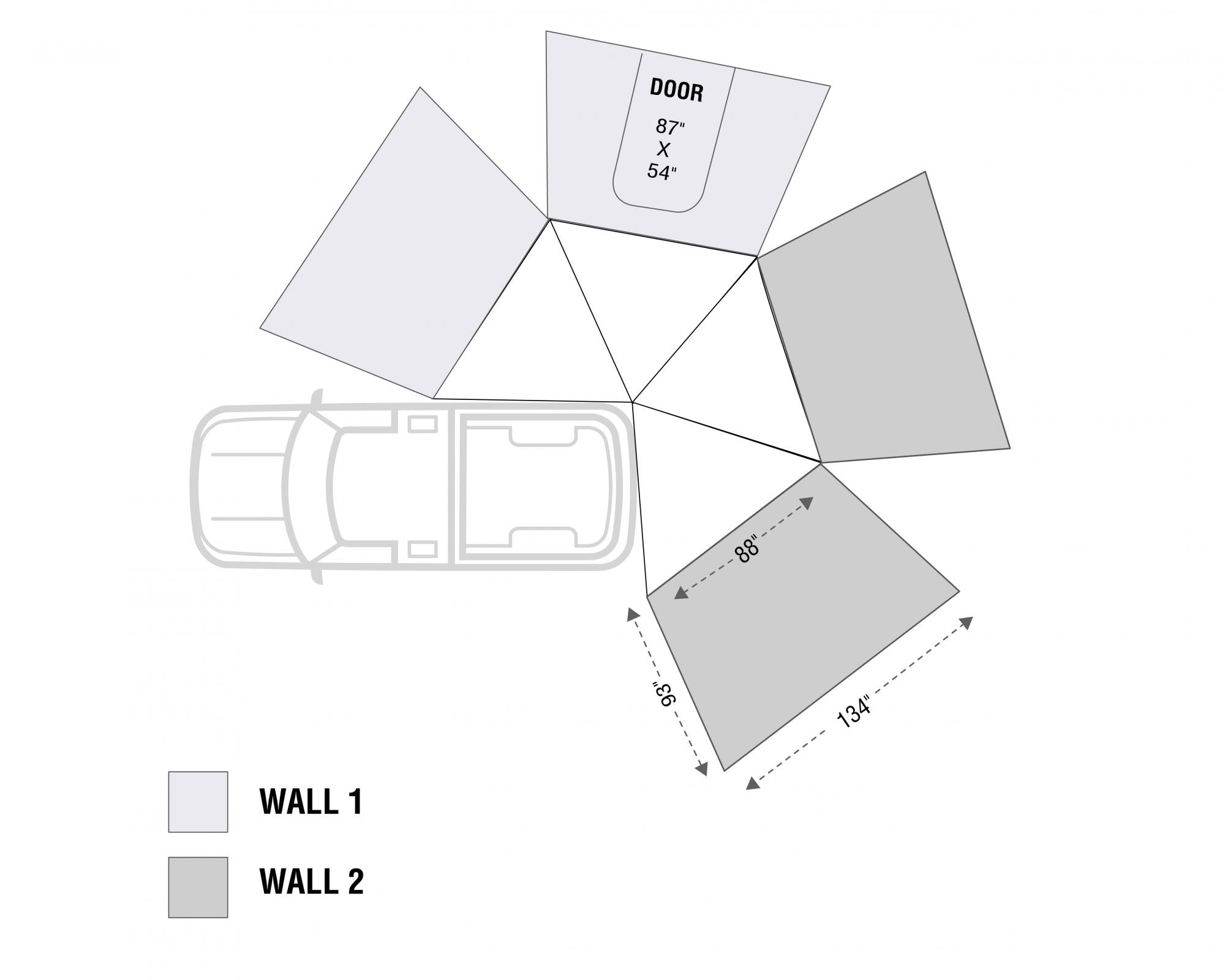 OVS | Roof Top Tent | HD Nomadic 270 LT Awning Wall 2 - Passenger Side | 18239909