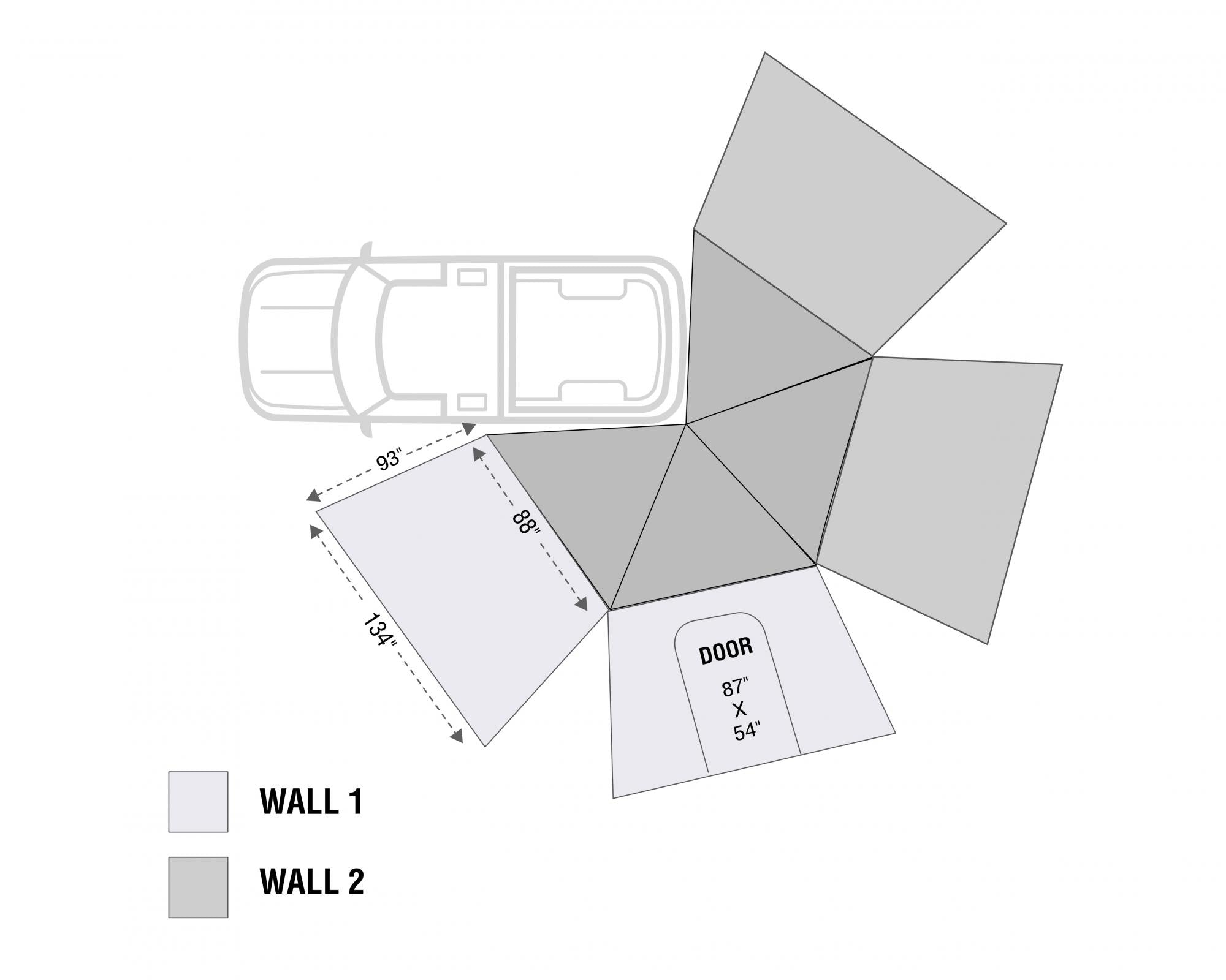 OVS | Roof Top Tent | HD Nomadic 270 LT Awning Wall 1 - Driver Side | 18299909