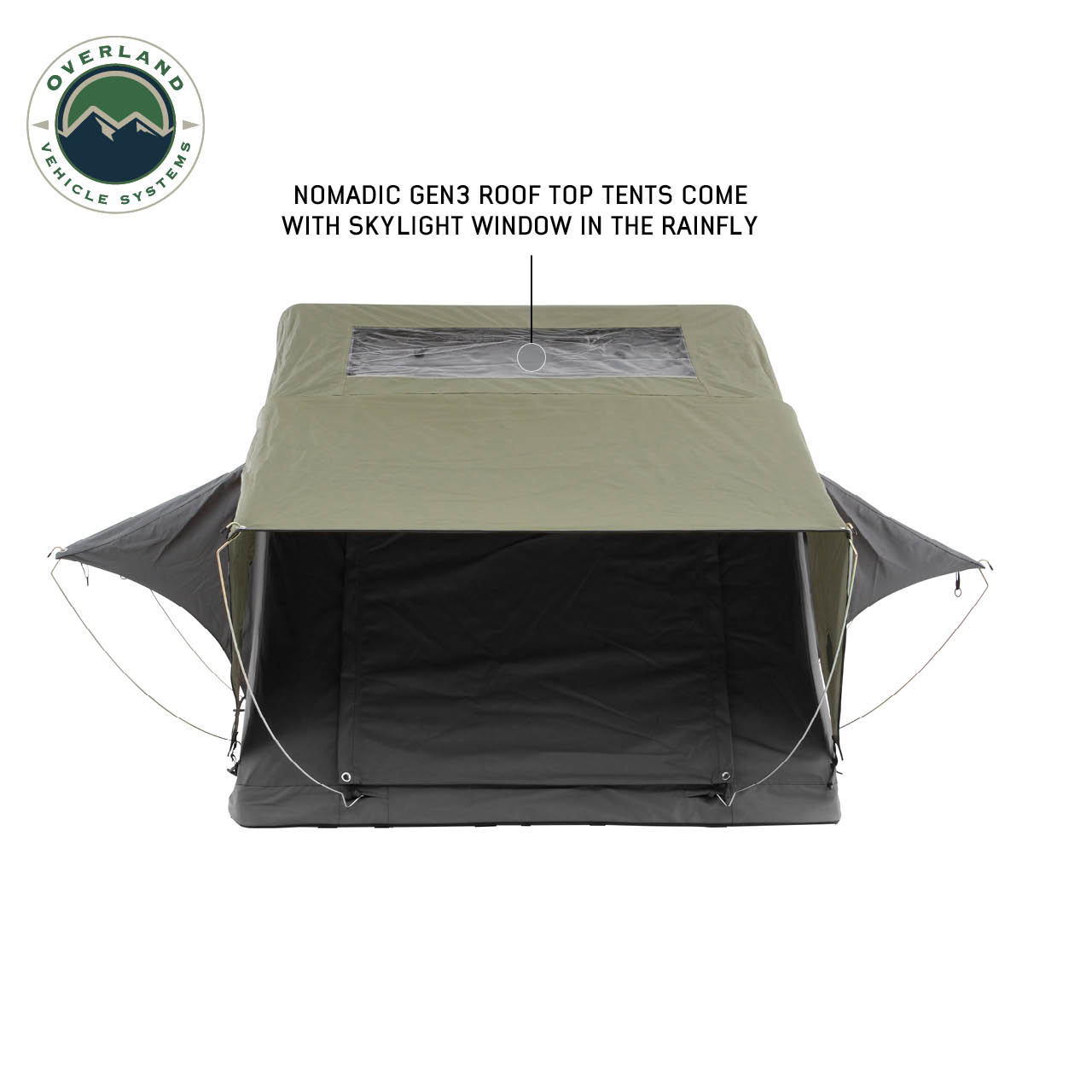 OVS | Roof Top Tent | HD Nomadic 4 Extended Soft Shell Roof Top Tent, Grey Body & Green Rainfly | 18349936